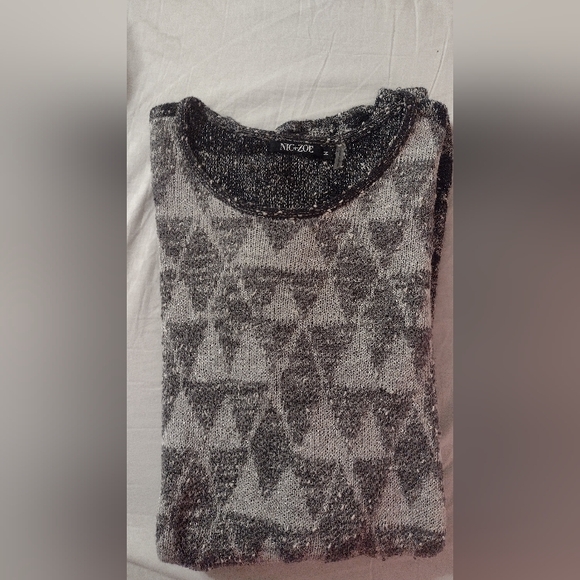 Nic +Zoe Sweater Women's Size M Black & Gray. - Picture 3 of 4